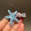 Lindo Pinza para el Cabello de Estrella de Mar con Perlas y Pedrería Transparente de Hielo, Pinza para Flequillo, Pinza Lateral para Fotos de Vacaciones en la Playa