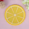 Color gelatina colorido forma de fruta Posavasos de goma blanda Posavasos de goma Posavasos creativo con aislamiento térmico