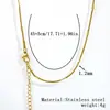 Colar Transfronteiriço de Aço Inoxidável Banhado a Ouro 18K Real Corrente Osso de Cobra Corrente de Clavícula da Moda Corrente Lisa Versátil Colar Feminino de Aço Titânio