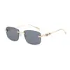 Gafas de Sol Cuadradas Decorativas Sin Marco de Guepardo Gafas de Sol Metálicas Retro Coloridas con Cabeza de Leopardo para Hombres y Mujeres Gafas Transfronterizas 2572