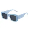 Gafas de Sol Retro Azules de Color Caramelo para Mujer, Montura Cuadrada Grande, Para Salidas de Verano, Elegantes Gafas de Sol con Protección Solar, Tendencia K