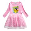 Vestido de Manga Comprida para Meninas Outono 2025 Novo Vestido Infantil Elegante para Crianças Pequenas e Meninas Vestido de Primavera em Malha