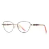 Armazón de Gafas Cat-Eye Transfronterizo 3184 Estilo Callejero Europeo y Americano Gafas con Filtro de Luz Azul para Mujer, Moda Metálica Colorida Gafas sin Graduación en Stock