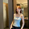 Camisola Larga Cuadrada de Moda y Sexy con Copas Fijas, No Necesita Sujetador, Corte Ajustado, Versátil, Se Puede Usar por Dentro o por Fuera, para Mujer