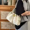 Bolso Cubo Acolchado con Cadena Estilo Tweed Simple para Mujer Verano 2025 Nuevo Bolso Cruzado Plata Negro