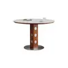 Mesa Redonda Pequeña para Apartamento Mesa de Comedor Redonda Estilo Retro Francés Hogar Madera Maciza Encimera de Roca Mesa de Comedor Redonda Berg Mesa de Comedor Estilo Vintage Modelo Nuevo