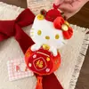 Nuevo Llavero de Peluche Original Hello Kitty Invierno Nuevo Conjunto Cálido Colgante de Bolsa de Regalo Gato Kt
