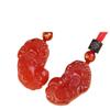 Colgante Pixiu de ágata roja natural para hombre y mujer, collar Pichu con transferencia de la suerte, colgante de pareja masculino y femenino, regalo