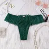 Calcinhas de Renda Leve de Luxo para Mulheres com Tiras Cruzadas, Cintura Média-Baixa Sexy, Fio Dental Fino Sem Costura, Calcinhas de Renda com Cadarço de Comércio Exterior para Mulheres