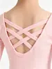 Ropa de baile infantil transfronteriza, algodón puro, absorbente de sudor, manga larga, manga corta, detalle de lazo, cierre de broche, falda de ballet de malla multicapa