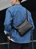 Bolso de Hombro Multifuncional de Gran Capacidad para Hombre Negro Casual Cocodrilo Alta Calidad Combinable Simple Clásico Bolso de Hombro
