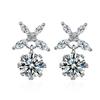 Pendientes elegantes de estilo coreano para mujer, con flores frescas distintivas de Corea del Sur, circonitas superbrillantes que combinan con todo.