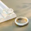Anel Liso de Prata Pura de Alta Pureza S999, Processo Fosco, Confortável de Usar, Anel Simples para Casais, Aprovação Direta do Fabricante