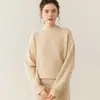 Nuevo Suéter de Cachemira Pura para Mujer Otoño e Invierno, Grueso y de Corte Holgado, Falso Dos Piezas, Tejido Cálido, Suéter Básico