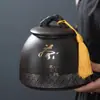 Bote de Cerámica Morada para Té de Arcilla Grande Paquete de 0.5 kg Bote Sellado para Té Pu'Er Universal, Té Negro, Té Verde Bote de Almacenamiento para el Hogar