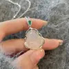 Collar de Plata de Ley 925 con Calcedonia Blanca de Buda Maitreya para Mujer, Cadena para Clavícula de Buda Maitreya Estilo Chino, Joyería de Plata Personalizada a la Moda y Elegante