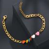 Personalidad europea y americana estilo simple amor tarjeta redonda empalme cadena NK pulsera femenina nicho acero inoxidable joya de mano una generación de pelo