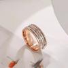 Anillo de acero de titanio con circonita y diamante estrellado para mujer, anillo de dedo índice personalizado, diseño de nicho, anillo de pareja de alto sentido.