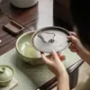 Juego de Té de Bambú Pintado a Mano Estilo Antiguo Dinastías Tang y Song, Juego de Té Completo para Té Gongfu, Juego en Caja de Regalo para Uso en Sala de Té