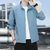 Ropa de Protección Solar de Secado Rápido de Seda de Hielo para Hombre, Verano, Delgada, Ropa para la Piel, Chaqueta de Cuello Alto, Transpirable, Ropa de Protección Solar para Exteriores, Ropa para Hombre