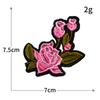 Bordado computador estilo nacional rosa ameixa bordado tecido adesivos adesivo termofusível passar costura-livre diy patch roupas atacado