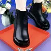 Botas Martin de piel suave para mujer, nuevo estilo de invierno 2026, versátiles, punta redonda, suela gruesa, forradas de felpa, cálidas, botines, botas cálidas de algodón
