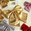 Laço de Natal Transfronteiriço Lantejoulas Douradas Grandes Algodão Pérola Decoração Rosa Decoração de Natal Pingente Enfeites