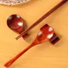 Suporte de Hashi Estilo Japonês de Madeira Descanso de Hashi de Madeira Maciça Suporte de Colher Doméstico Almofada Quadrada para Hashi Suporte de Hashi para Hotel Vários Tamanhos