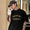 Camiseta de Manga Corta Suelta de Algodón Puro Estilo Americano de Verano para Hombre Pareja Marca de Tendencia Nicho Fog Stack Essentials