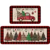 Felpudo Decorativo Navideño Transfronterizo Alfombra Larga de Cocina Absorbente de Aceite Felpudo Antideslizante Resistente a la Suciedad para Puerta para Pelo
