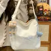 Bolso de Hombro Bordado con Letras Dongdaemun Ins de Corea del Sur Tela de Nylon Moderno Gran Capacidad Lona Escolar Casual Bolso Tote