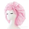 Gorro de Dormir de Cinta con Lazo Estilo Nuevo, Muy Vendido en Europa y América, Gorro de Dormir Rosa Piel de Ala Ancha, Gorro de Dormir Elástico de Color Sólido con Cola Larga