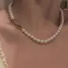 Collar de perlas para mujer, ligero, de lujo, de nicho, de alto grado, con temperamento, cadena de suéter, colgante, collar decorativo, cadena de clavícula, elegante, de alta gama