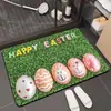 Tapetes de Cocina de Tierra de Diatomeas de Pascua, Antideslizantes y Absorbentes de Agua, con Diseños de Conejos y Huevos, Venta al por Mayor de Fábrica, Tapetes de Cocina Transfronterizos