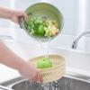 Cesta Redonda Grande de Doble Capa Personalizada para Lavar y Escurrir Verduras para Fregadero de Cocina Casero Cesta para Verduras Lavabo para Verduras