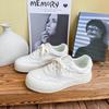 Baikuang 2022 Nuevos Zapatos Blancos de Cuero Suela Gruesa Zapatos Originales de Mujer Zapatos Deportivos Casuales de Moda ins Zapatos Casuales Cómodos