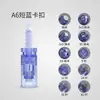 Aguja de microagujas eléctrica transfronteriza A1A6 bayoneta azul larga tornillo blanco cabeza nanocristalina microaguja instrumento de belleza aguja de tatuaje