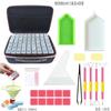 Traje de herramientas para pintura de diamantes, bolsa de almacenamiento portátil multifuncional para 108 botellas, almacenamiento generoso de botellas, belleza, maquillaje, juego de herramientas para taladrar puntos