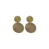 Pendientes de borlas redondos con bloques de color y aguja anti-plata Diseño exagerado europeo y americano Tachuelas de oreja Pendientes de moda con temperamento nicho Venta al por mayor