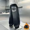 Z5873 Zhaoyangtong Calça Jeans Casual de Veludo Nova para Meninos, Inverno, Solta, Quente, Tendência