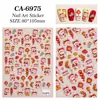 Adesivos de Unha Cartoon Fofo Vermelho Internet Borboleta Florzinhas Relevo 5D Boneco de Neve de Natal Vários Tipos de Adesivos de Unha