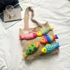 Shuai Mijia Bolso de Moda para Mujer 2026 Nuevo Estilo Perezoso Casual para el Trabajo Bolso de Hombro Individual Tejido Bolso Tote de Muchos Peces