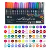 Set de 60 Plumas de Contorno Metálicas de Doble Línea Oníricas, Pluma con Purpurina, Marcador de Color Metálico, Pluma Marcadora Fluorescente para Diario