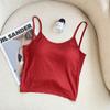 Linda Camisola de Volta Top de Uma Peça Feminina com Almofada de Peito Copo Fixo Envolvendo Peito Base de Desgaste Externo Sexy Roupa Interior Sem Encosto