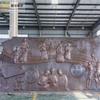 Mural de pared de fondo en relieve de arenisca jardín exterior B paisaje forestal escultura de cobre fundido cobre imitación FRP pared cultural
