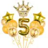 Set de Globos Digitales de Corona Transfronterizos en Varias Formas para Decoración Temática de Fiesta de Primer Cumpleaños Infantil Globos de Papel de Aluminio