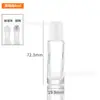 Botella dispensadora roll-on de 5 ml con tapa, Botella de perfume redonda de vidrio de 10 ml, Botella de vidrio roll-on de fondo grueso de 15 ml