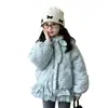 Roupas infantis, agasalhos para meninas, jaqueta de algodão acolchoada com fibra de poliéster, forrada com fleece e espessa, casaco de inverno de peça única, coleção de inverno 2026, novo estilo, vestuário de qualidade para exportação