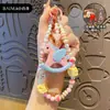 Cadena para Teléfono con Llavero de Caballo de Madera Colorido con Cuentas Llavero de Muñeca de Caballo Pequeña Linda de Moda Exquisita Colgante para Mochila