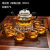 Juego de 6 tazas de té de vidrio con asa, taza de té Kung Fu, resistente al calor, gruesa, para uso doméstico, transparente, pequeña, producto nuevo.